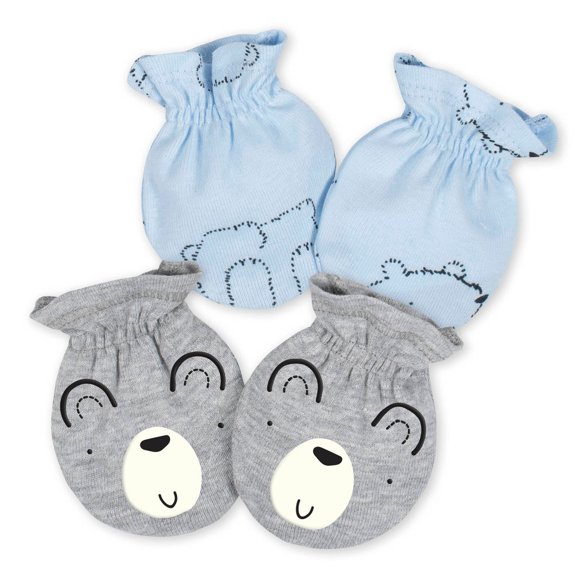 2-Pack Baby Boys Bear Mittens