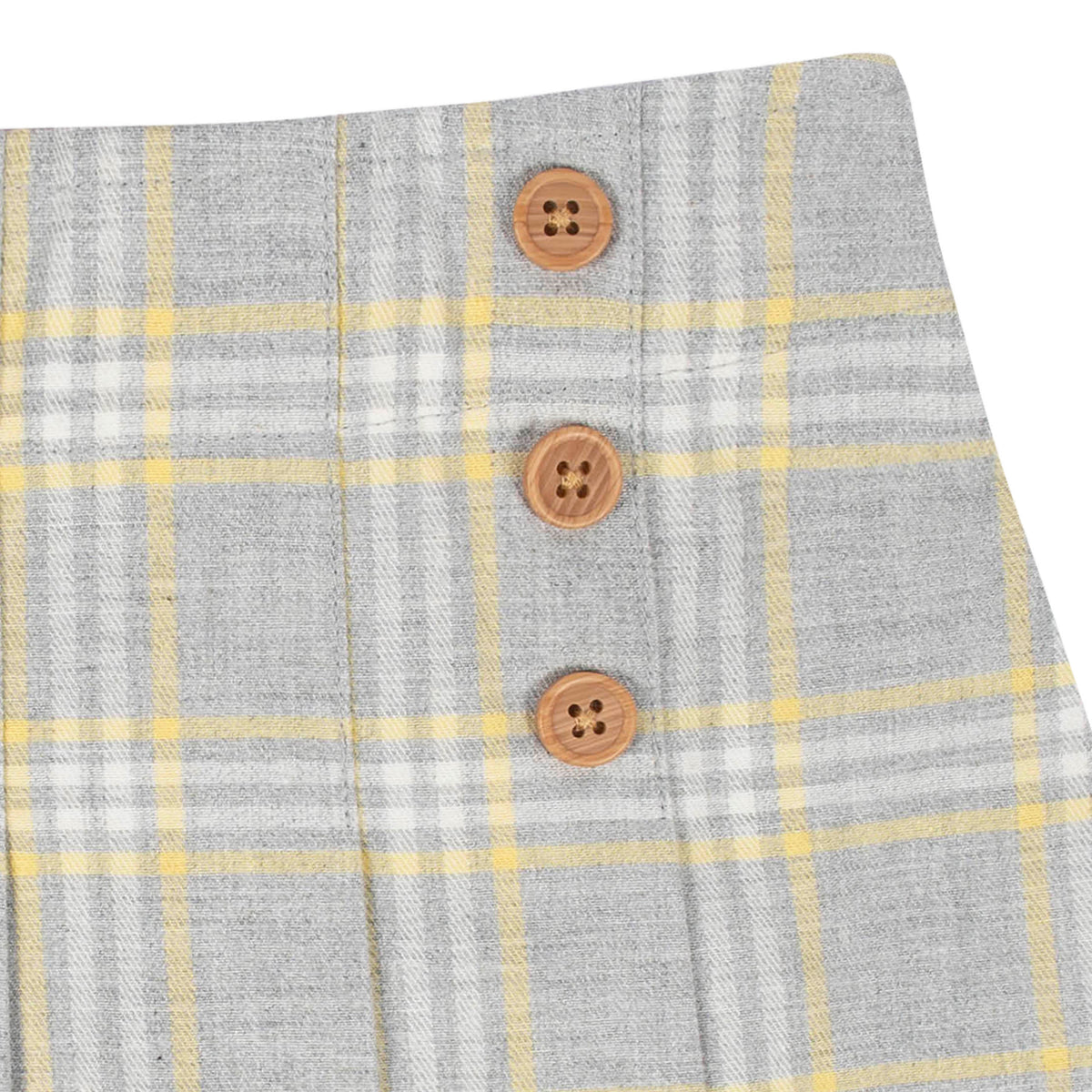 2-Piece Infant & Toddler Girls Mustard Plaid Tee & Skirt Set, view 5