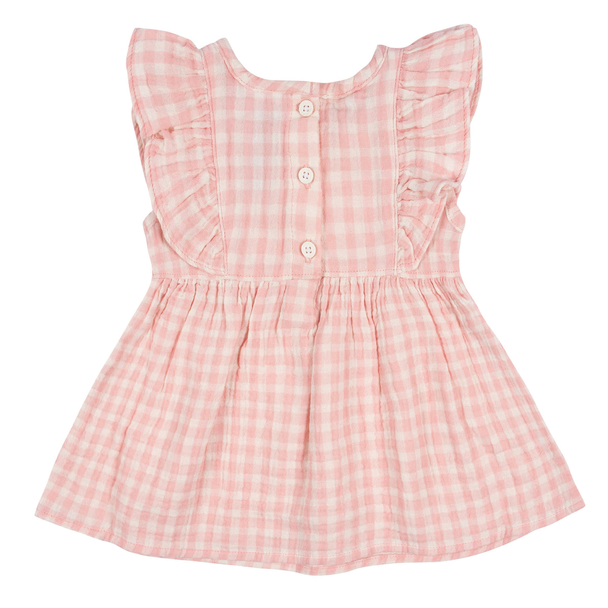 2-Piece Baby & Toddler Girls Gingham Gauze Dress & Diaper Cover Set, view 5