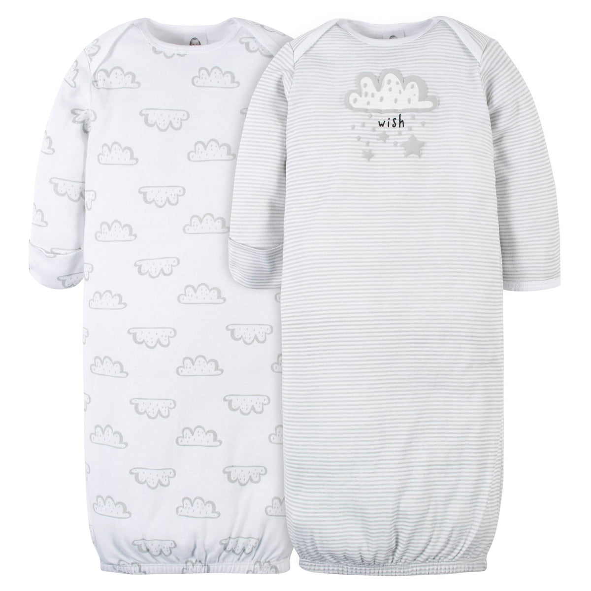 2-Pack Baby Neutral Baby Animals Gowns