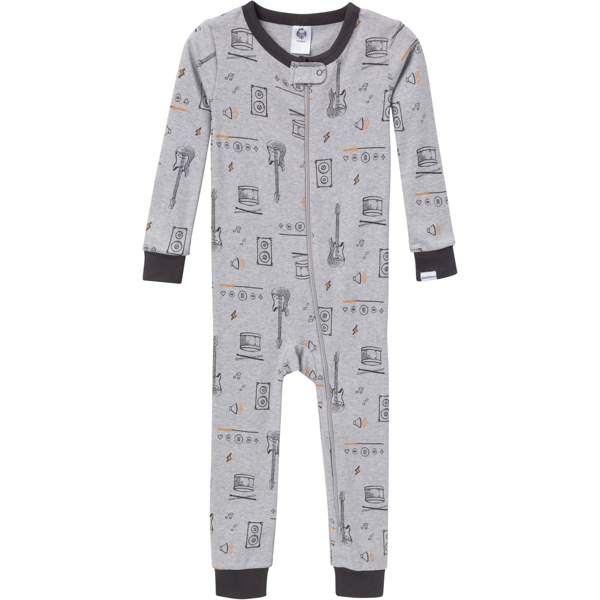 3-Pack Baby & Toddler Boys Music Snug-Fitting Footless Pajamas, view 2