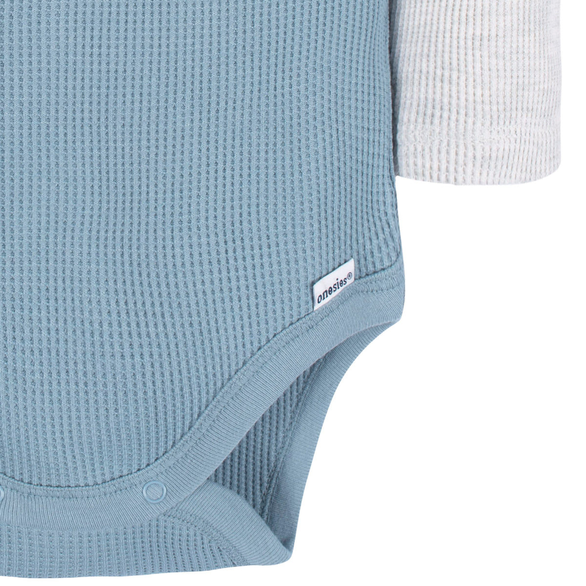 2-Pack Baby Boys Navy & Light Blue Long Sleeve Henley Onesies Bodysuits, view 4