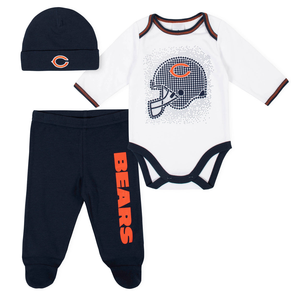 3-Piece Baby Boys Bears Bodysuit, Pant, and Cap Set