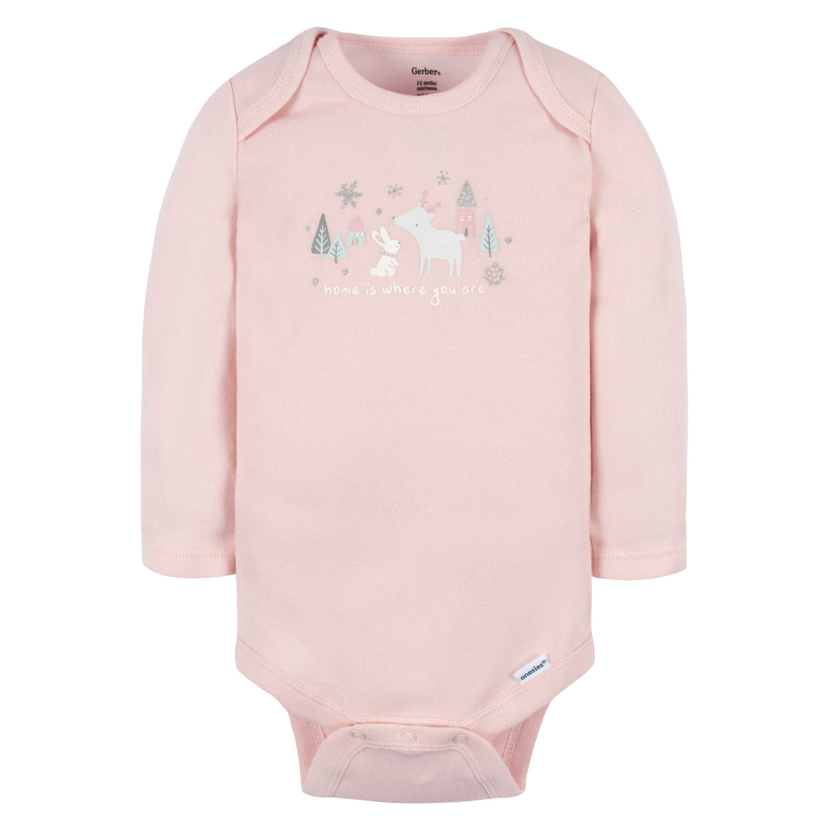 6-Pack Baby Girls Home Long Sleeve Onesies Bodysuits, view 4