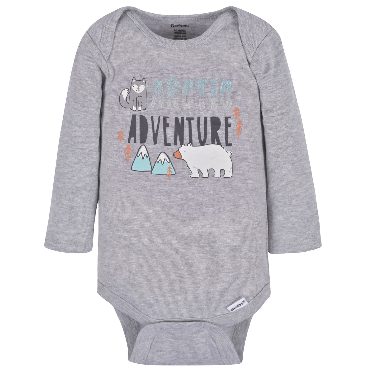 3-Pack Baby Boys Polar Pals Long Sleeve Onesies Bodysuits, view 2