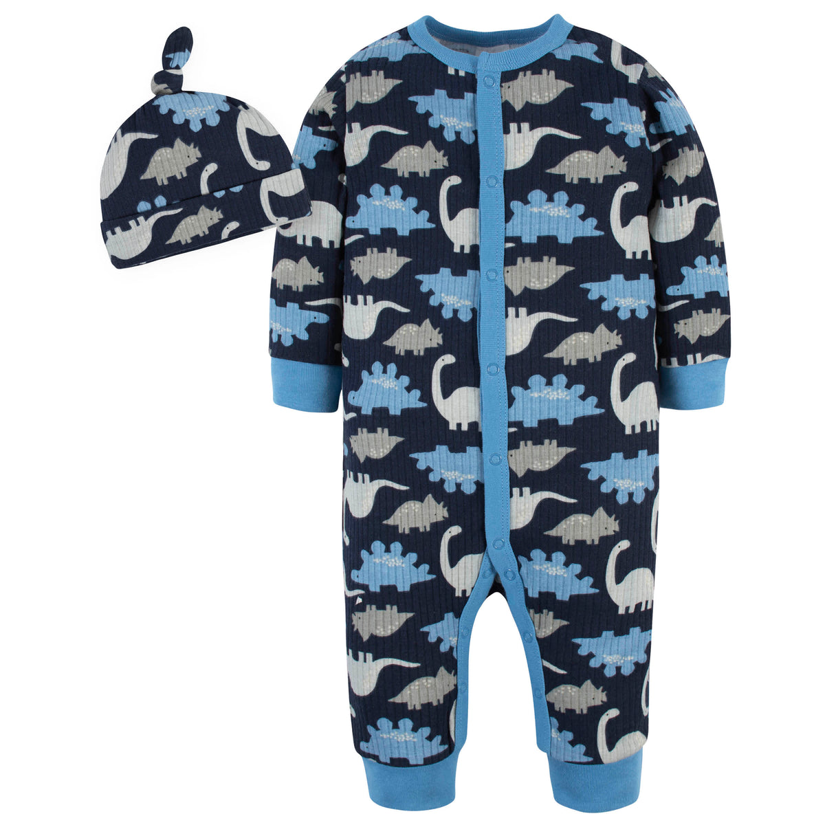 2-Piece Baby Boys Dinosaurs Coverall & Hat Set