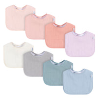 8-Pack Baby Girls Multi Drooling  Bibs