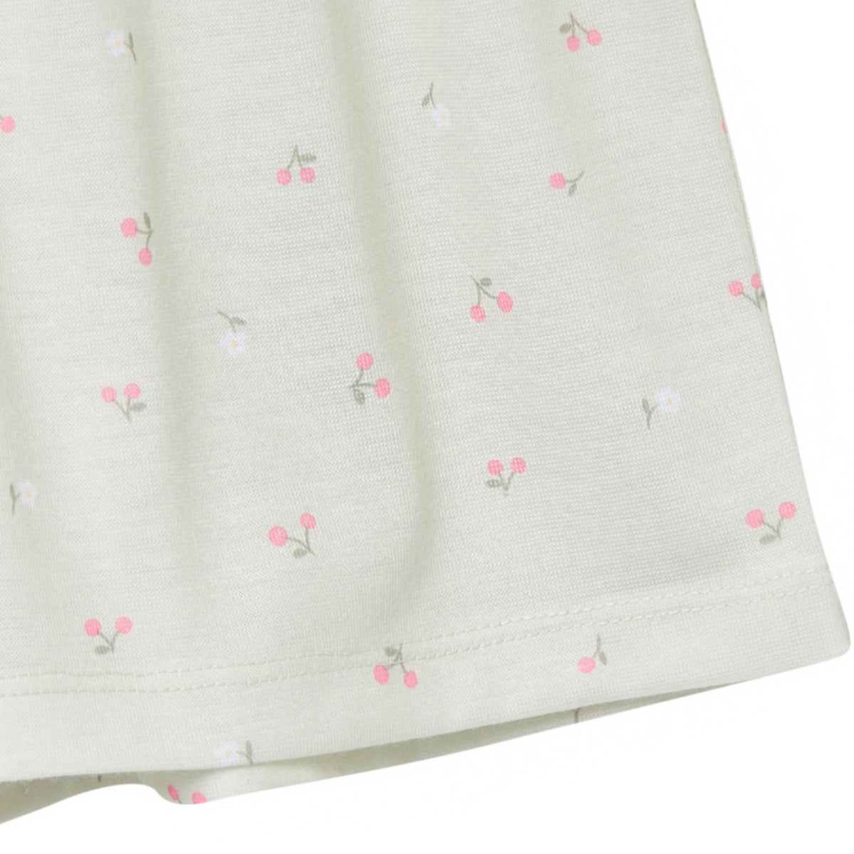 2-Piece Infant & Toddler Girls Cherries Button Up Pajama Shorts Set, view 6