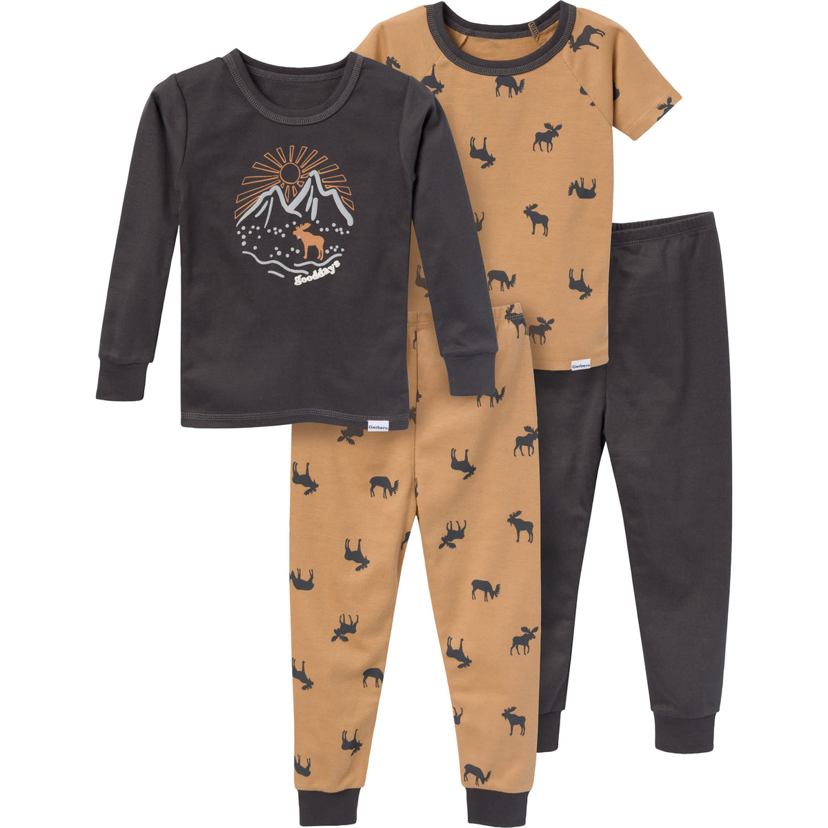4-Piece Infant & Toddler Boys Moose Pajamas Set