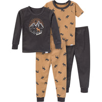 4-Piece Infant & Toddler Boys Moose Pajamas Set