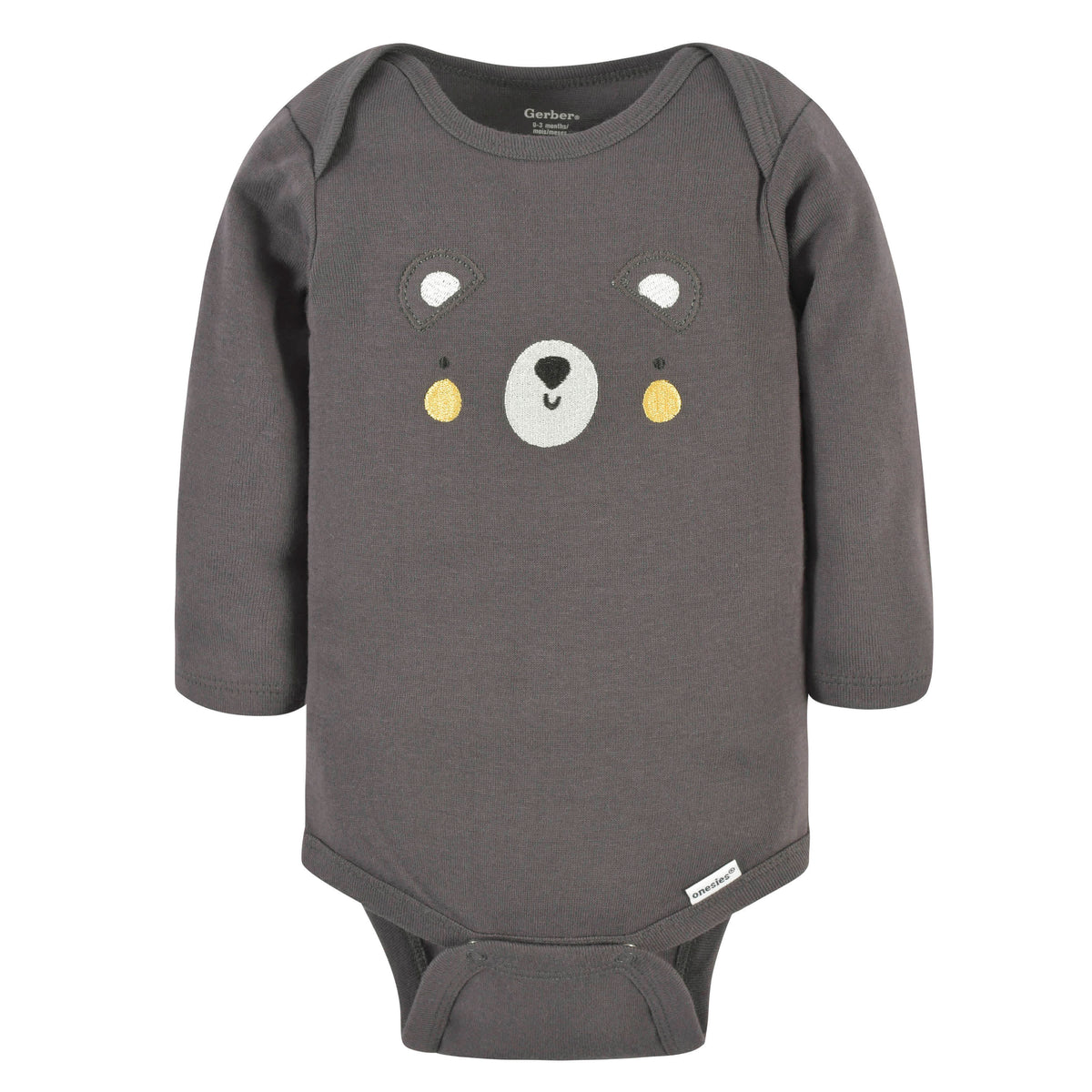 3-Pack Baby Neutral Bear Long Sleeve Onesies Bodysuits, view 2