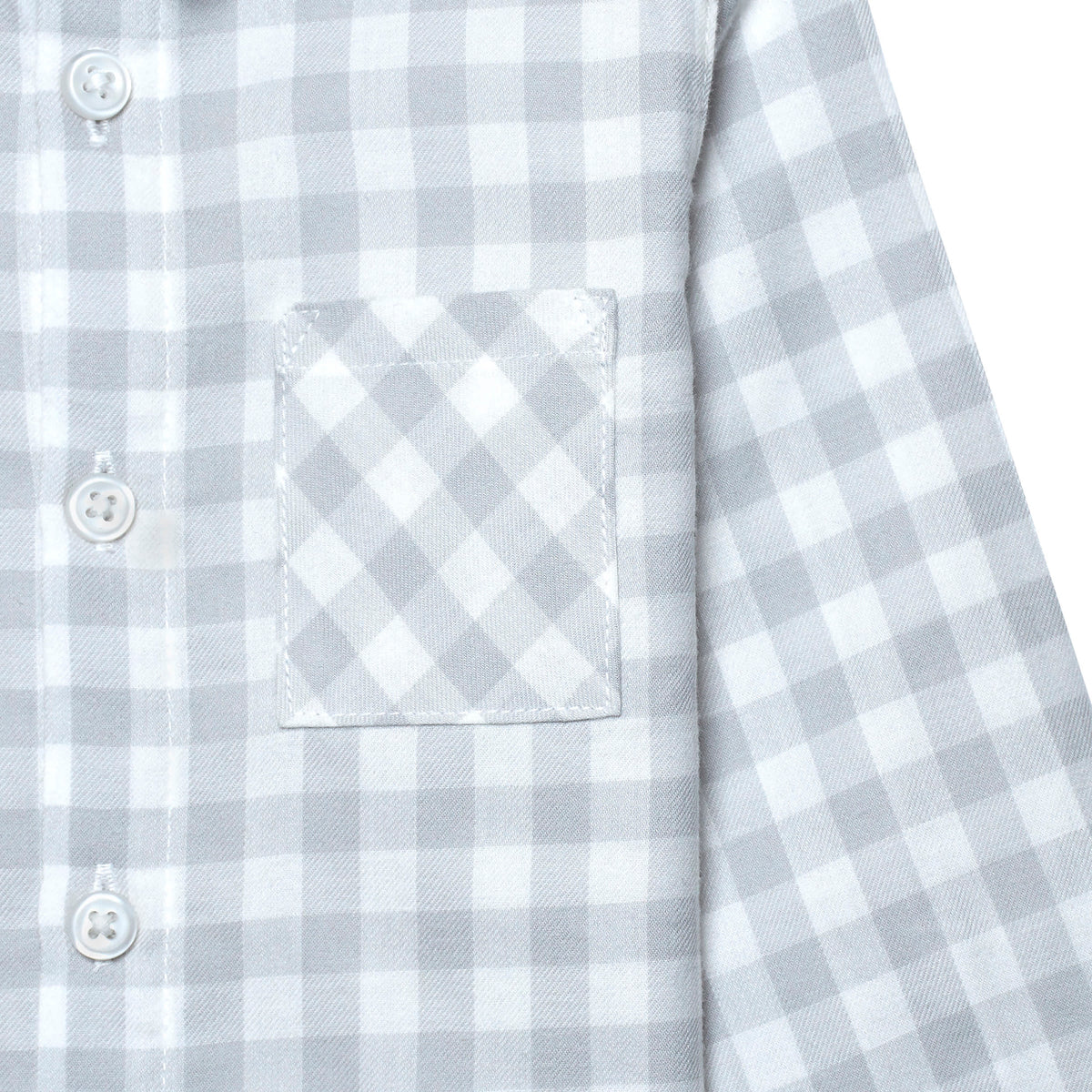 Infant & Toddler Boys Gray Plaid Woven Plaid Shirt, view 2