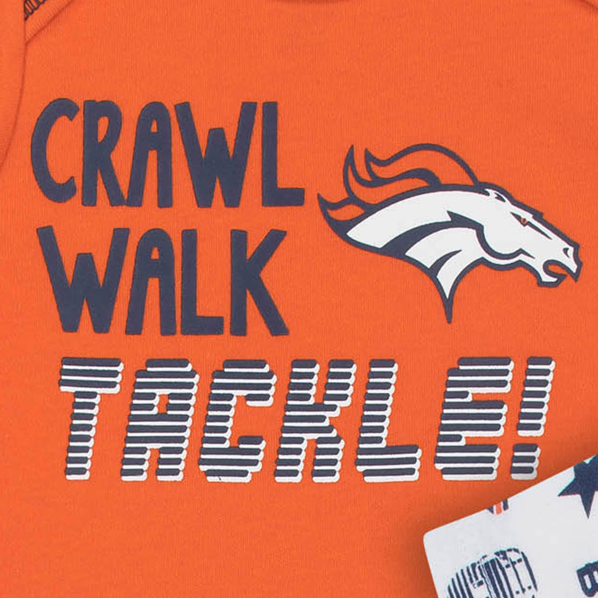 3-Pack Denver Broncos Short Sleeve Bodysuits, view 2