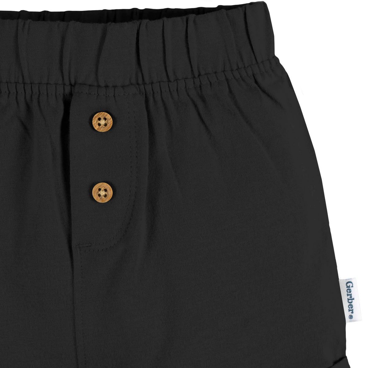 3-Pack Baby Neutral Black/Dk Grey Heather/Stripe Knit Short, view 7