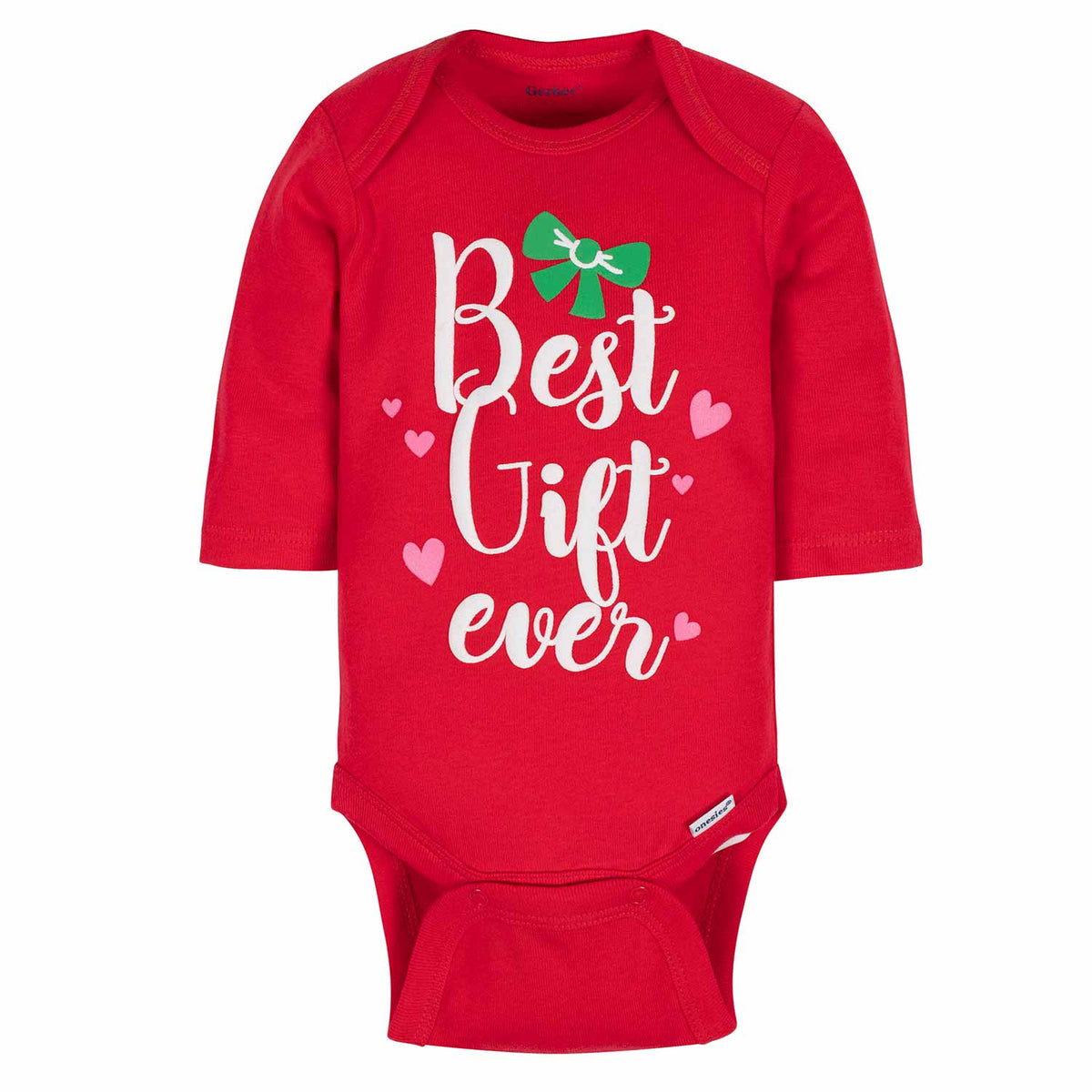 3-Pack Baby Girls Holiday Gift Long Sleeve Onesies Bodysuits, view 2