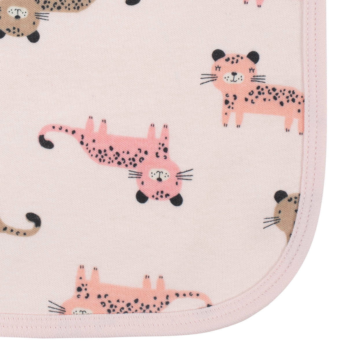 4-Pack Baby Girls Leopard Terry Burp Cloths, view 3