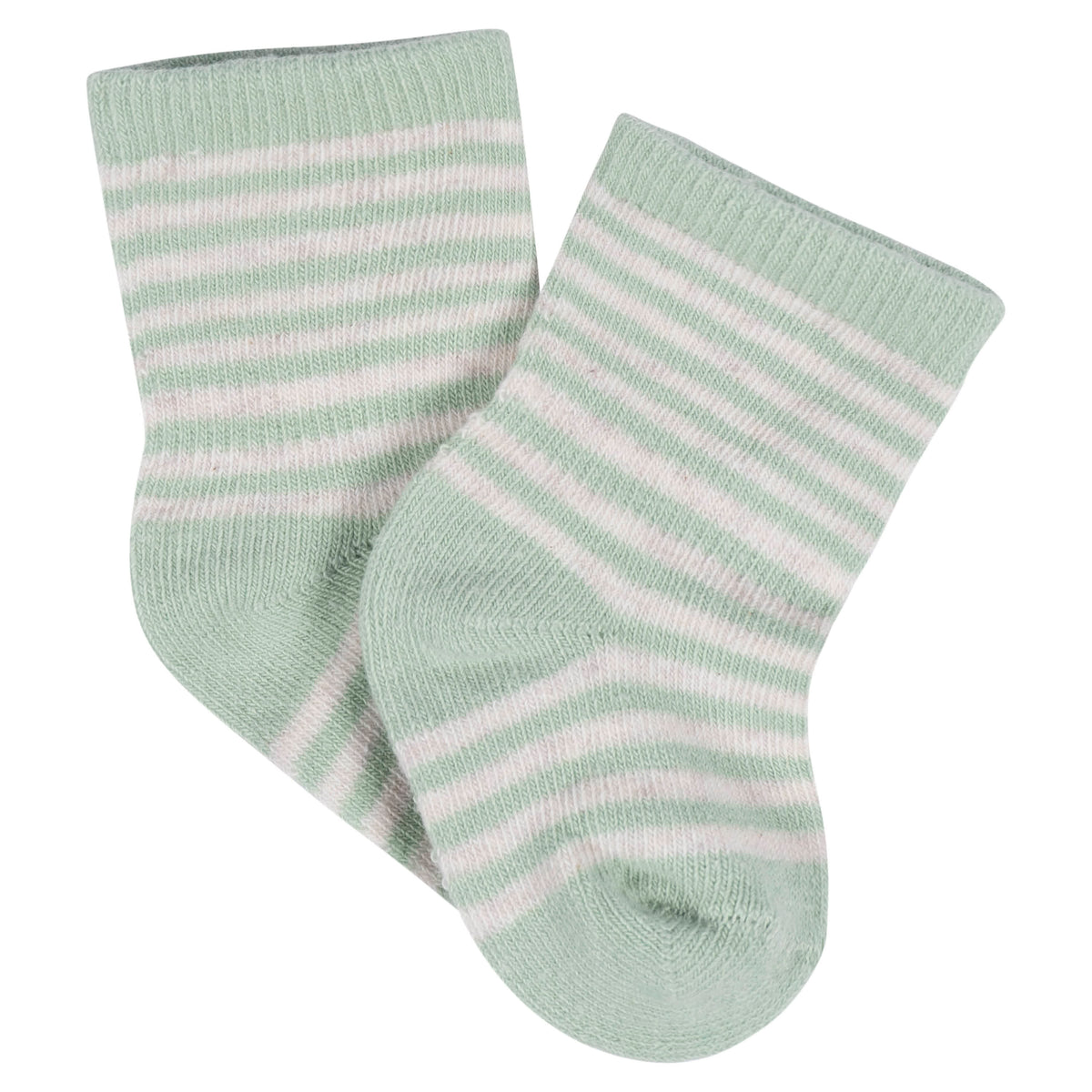 8-Pack Baby Girls Golden Floral Jersey Wiggle Proof Socks, view 5