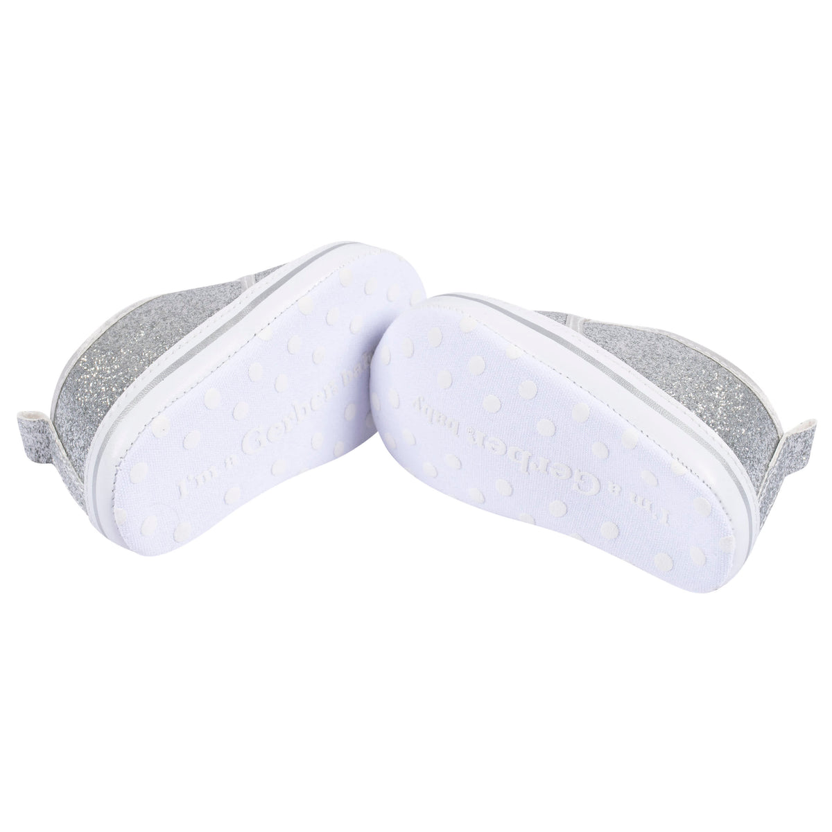 Baby Girls Silver Glitter Slip-On Sneaker, view 4
