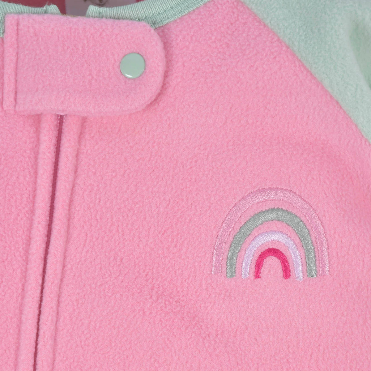 2-Pack Baby & Toddler Girls Green Rainbow Fleece Pajamas, view 5