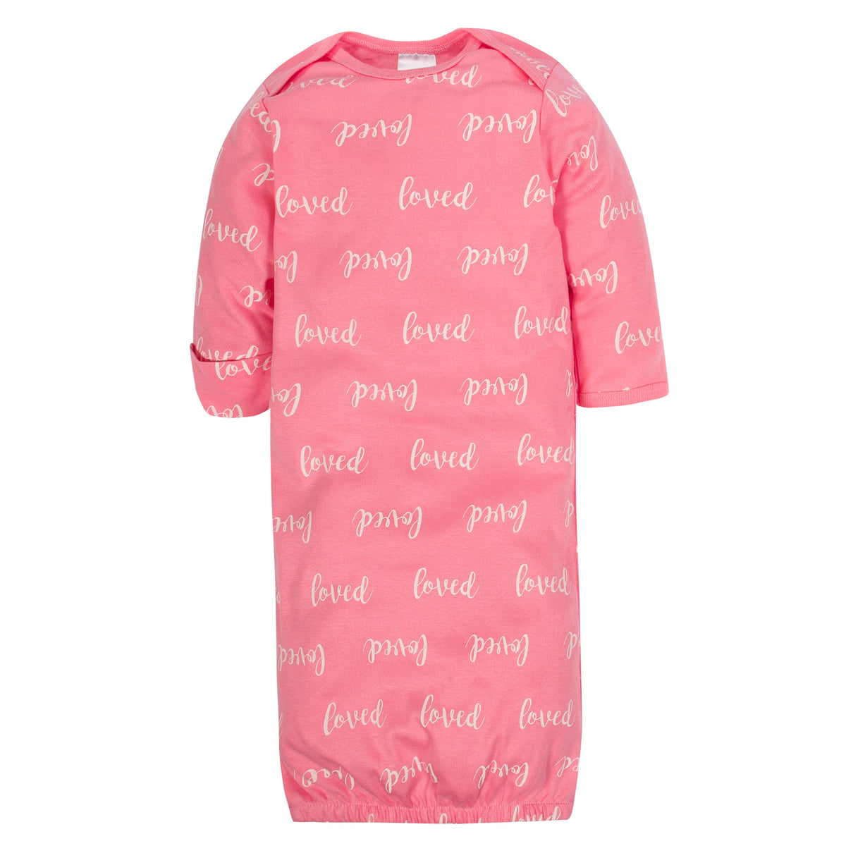 4-Piece Organic Baby Girls Floral Gown and Cap Set, view 2