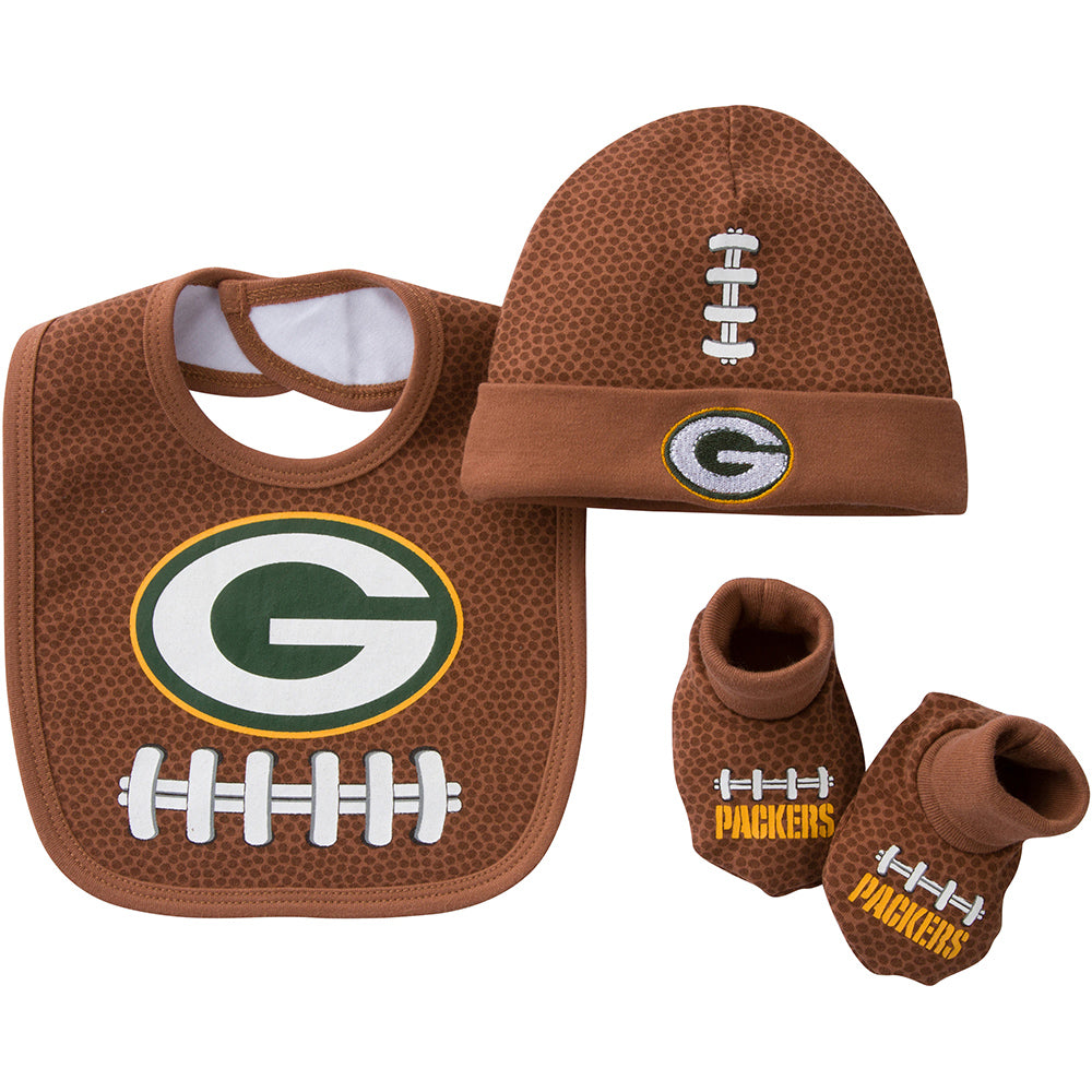 NFL 3-Piece Baby Boys Packers Cap, Booties and Bib Set