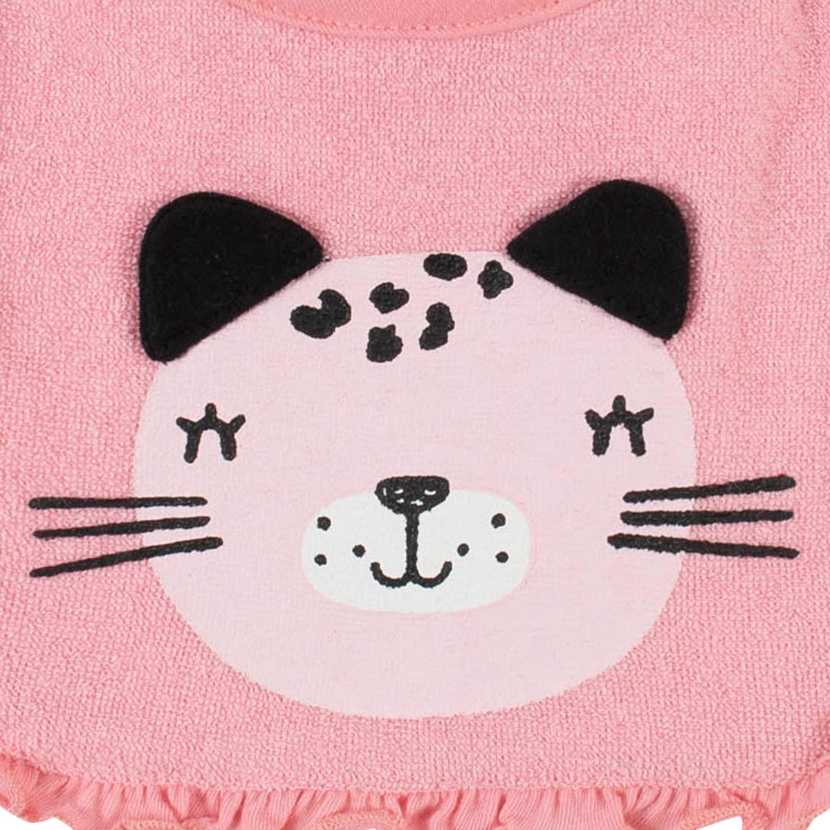 3-Pack Baby Girls Leopard Bibs, view 3