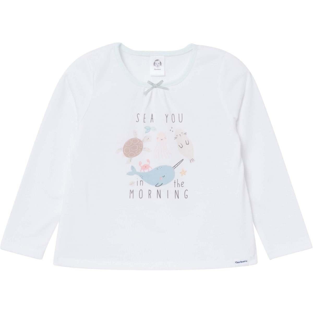 2-Piece Toddler Girls Sea Pajama Set, view 2