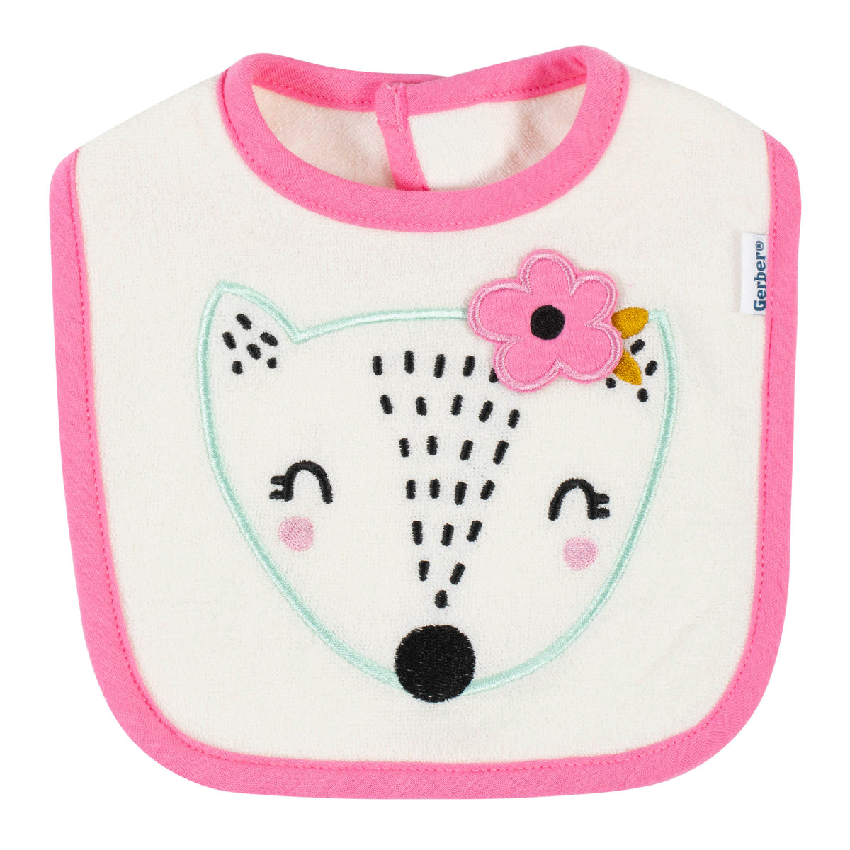 4-Pack Baby Girls Fox Dribbler Bibs, view 4