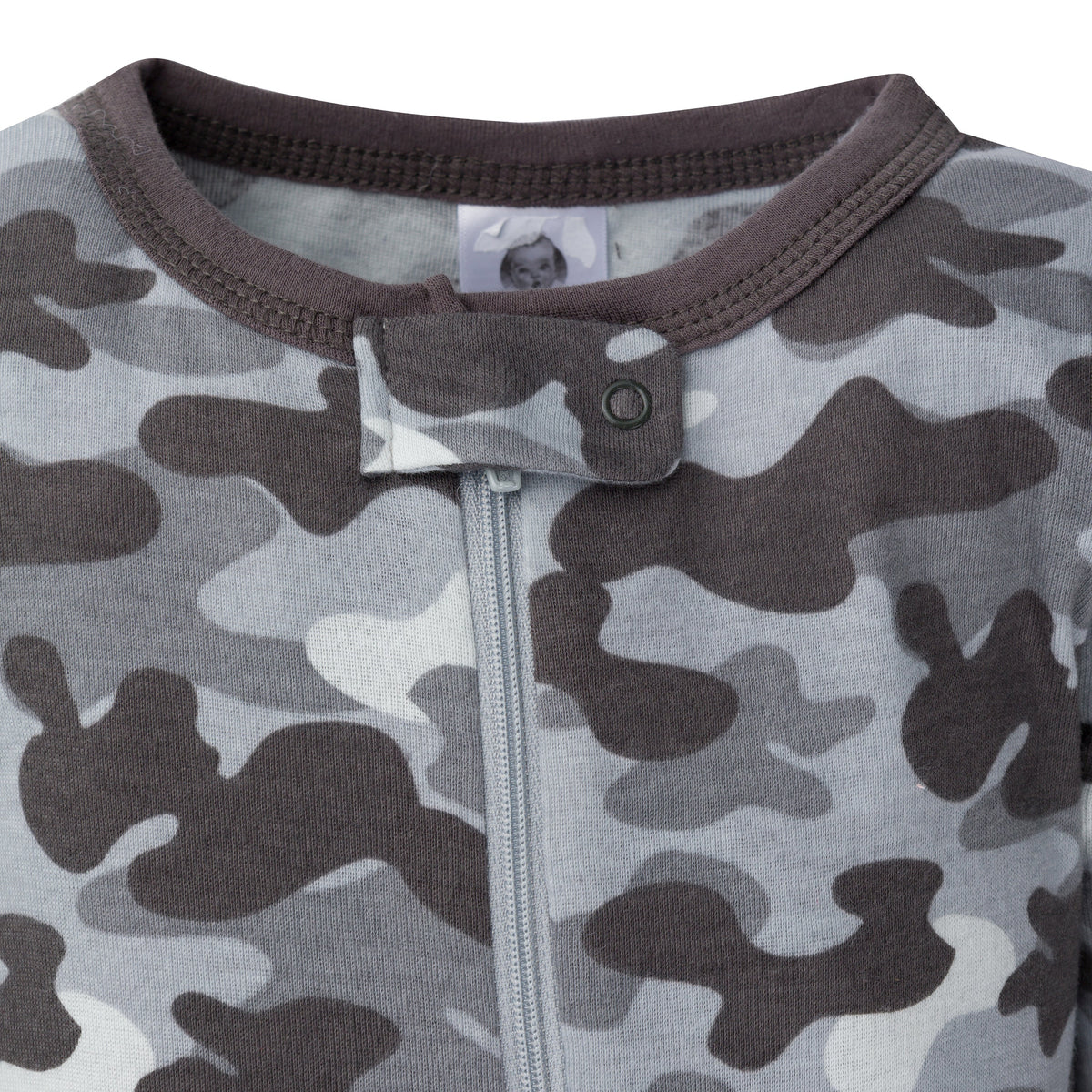 2-Pack Boys Camo Snug Fit Footed Cotton Pajamas, view 2