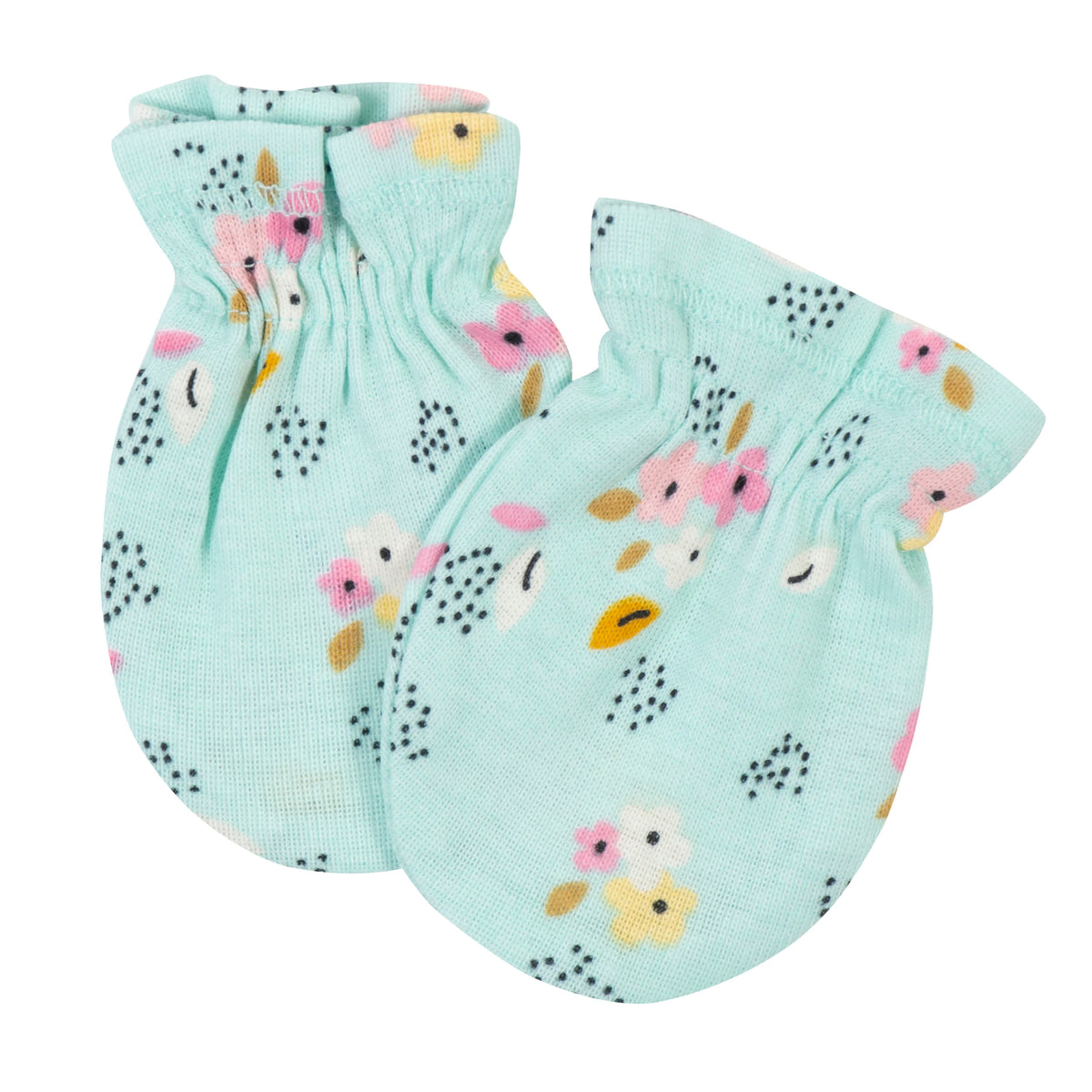 3-Pack Baby Girls Fox No Scratch Mittens, view 3