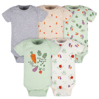 5-Pack Baby Neutral Happy Veggies Onesies® Bodysuits