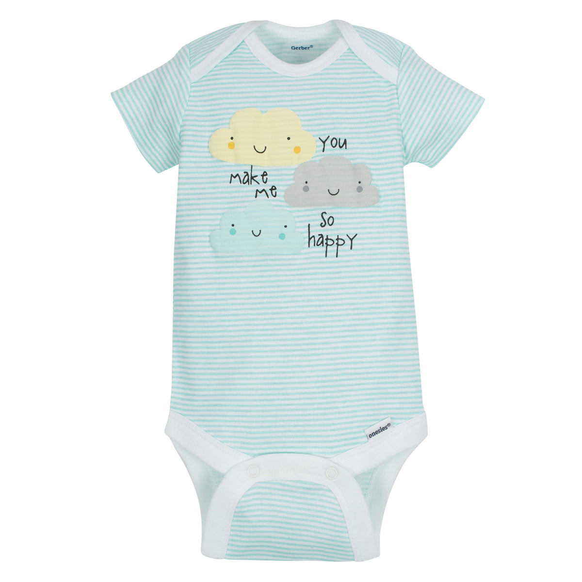 5-Pack Baby Neutral Clouds Onesies Bodysuits, view 2