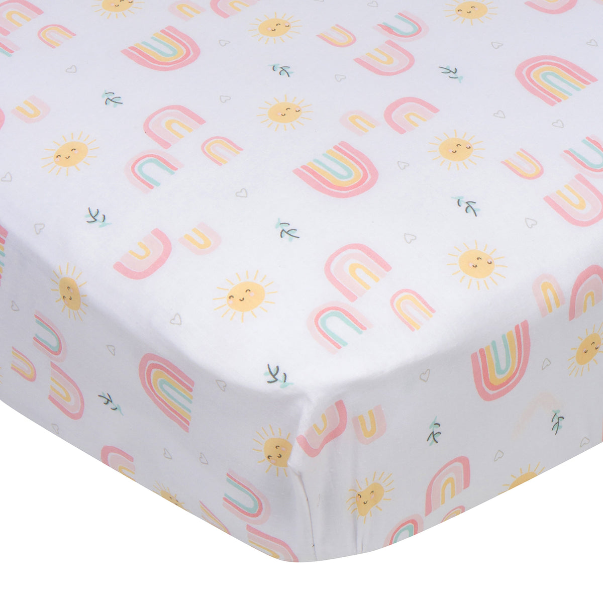 Baby Girls Rainbows Fitted Crib Sheet