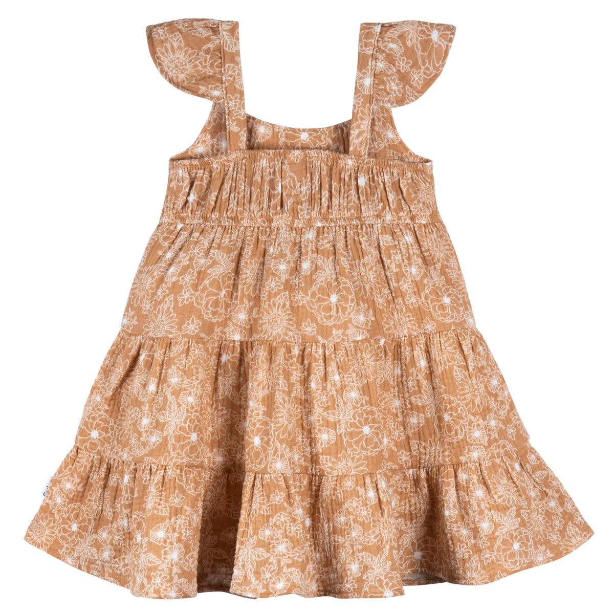 Toddler Girls Groovy Floral Tiered Dress, view 3