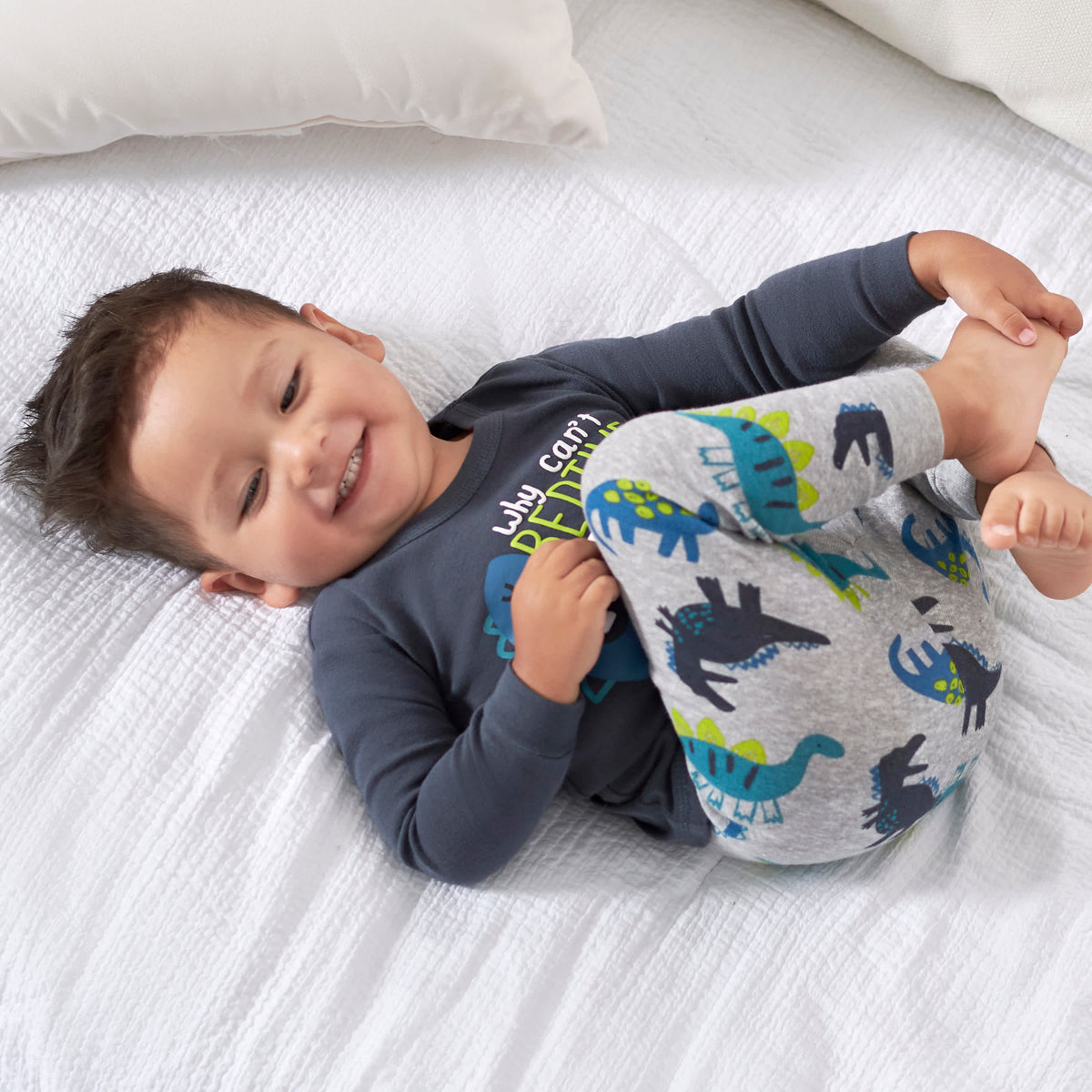 4-Piece Infant & Toddler Boys Big Dino Snug Fit Cotton Pajamas, view 2