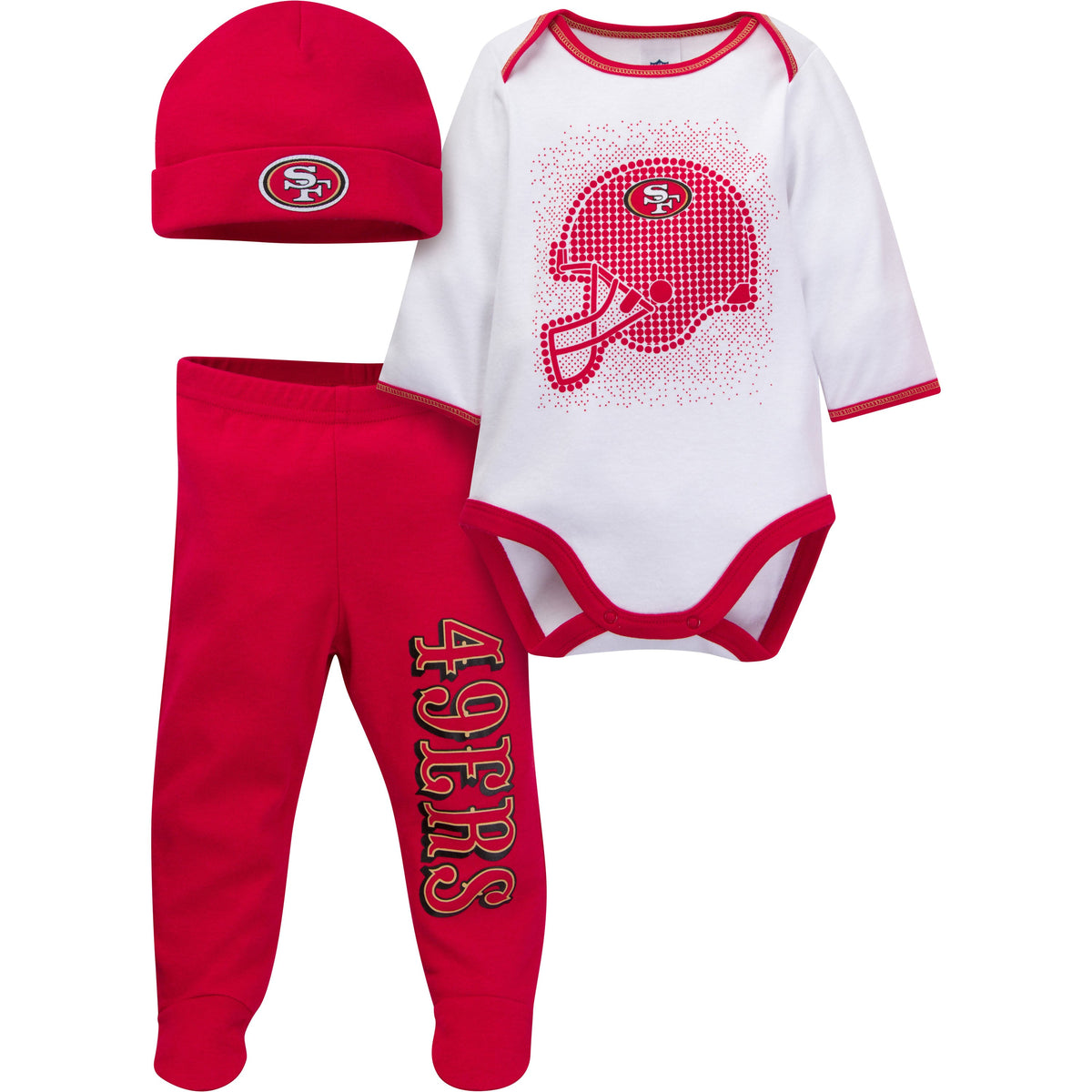 3-Piece Baby Boys 49Ers Bodysuit, Footed Pant, & Cap Set