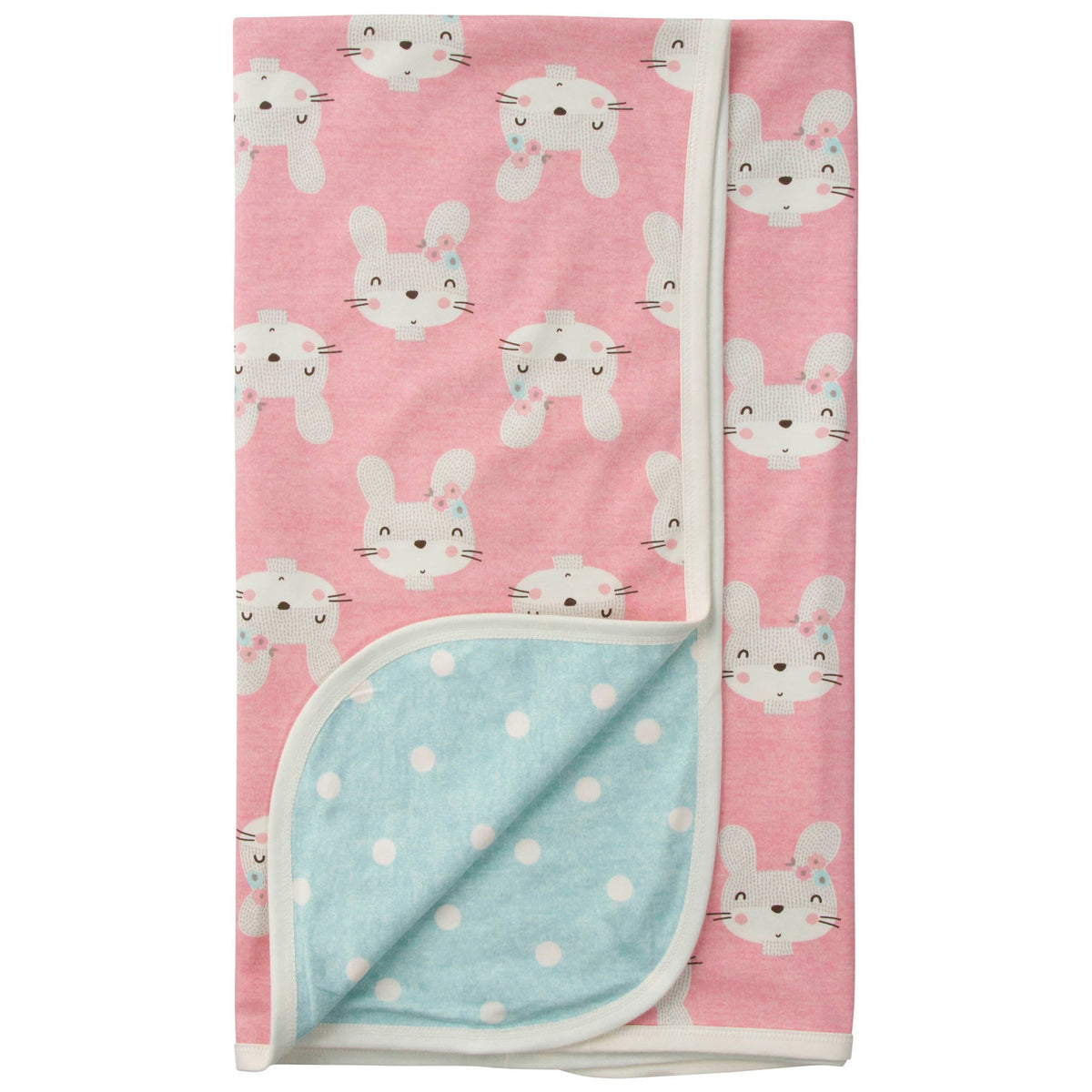 Organic Baby Girls Bunny Reversible Blanket