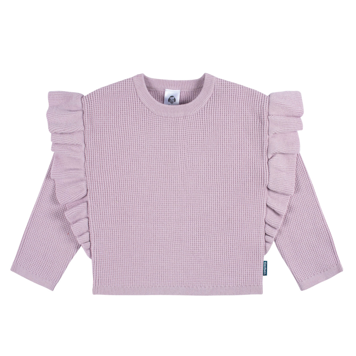 2-Piece Infant and Toddler Girls Lavender Sweater Knit Set, view 2