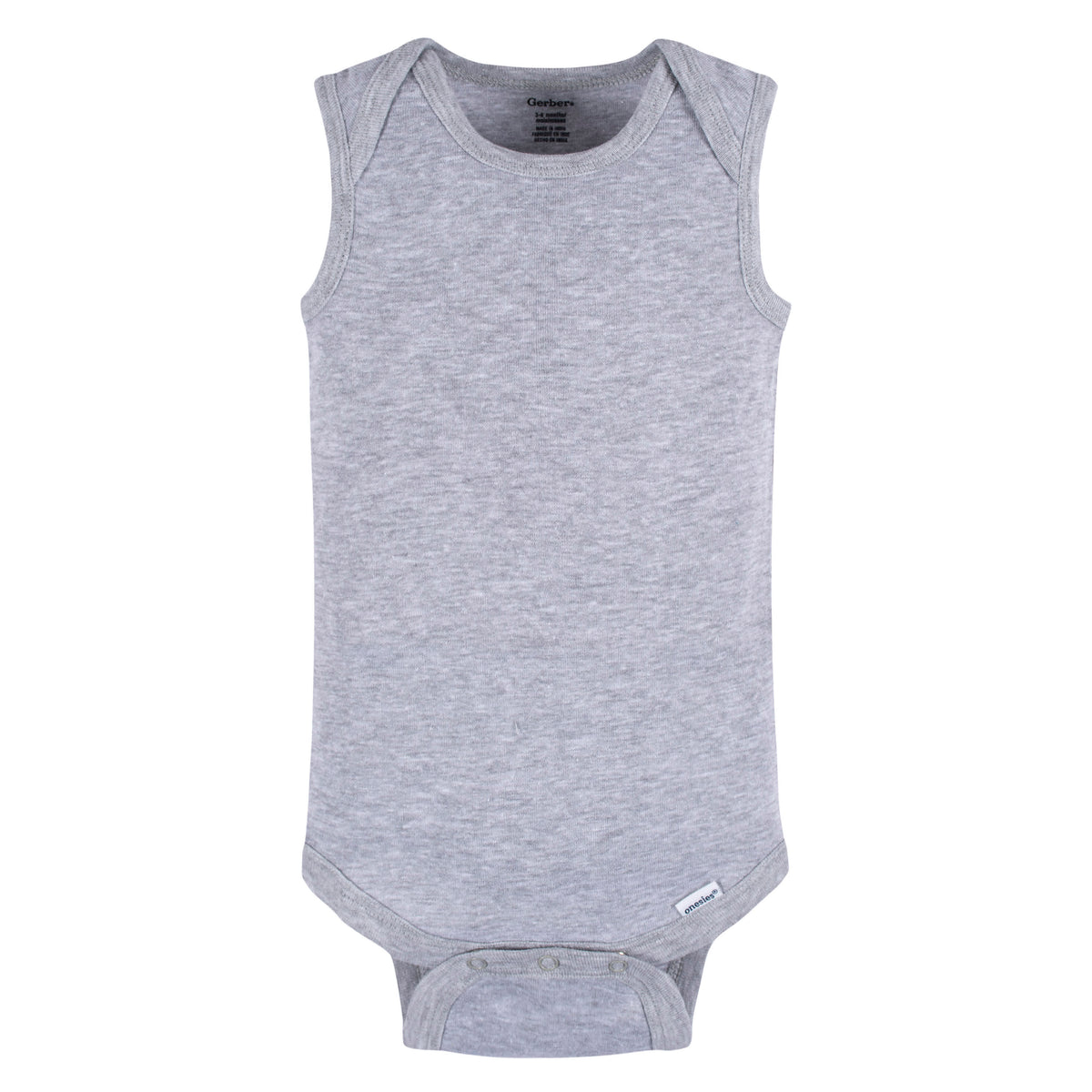 5-Pack Baby Neutral Grey Heather Sleeveless Lap Shoulder Onesies Bodysuits, view 5