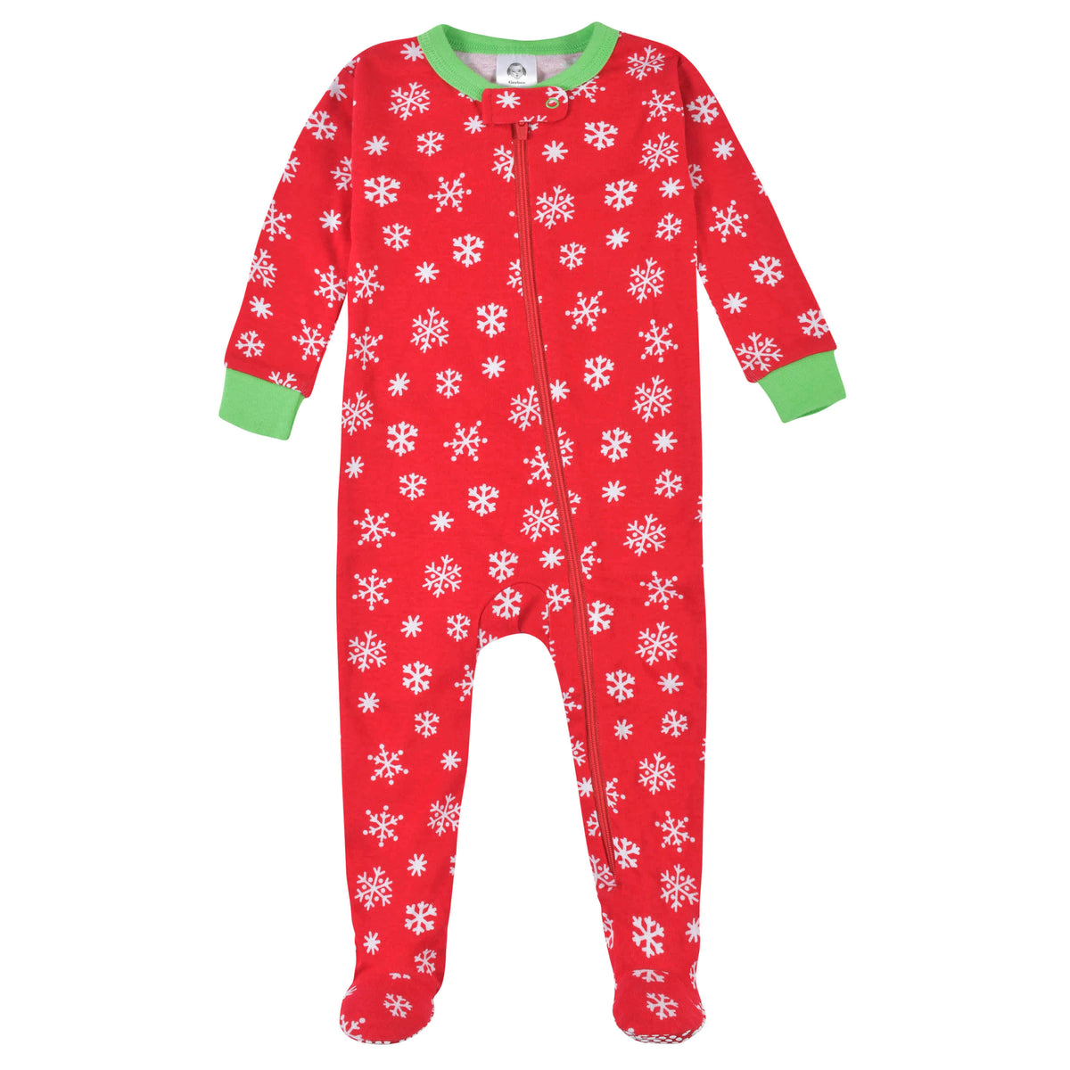 Baby Snowflake Snug Fit Footed Cotton Pajamas