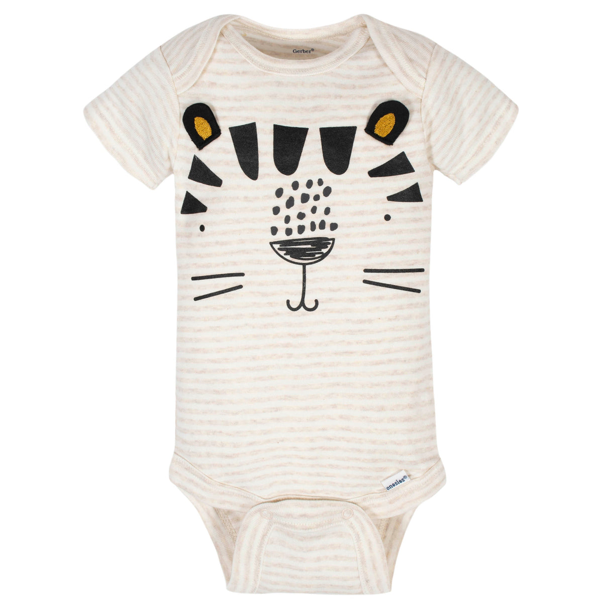 5-Pack Baby Boys Tiger Short Sleeve Onesies Bodysuits, view 2