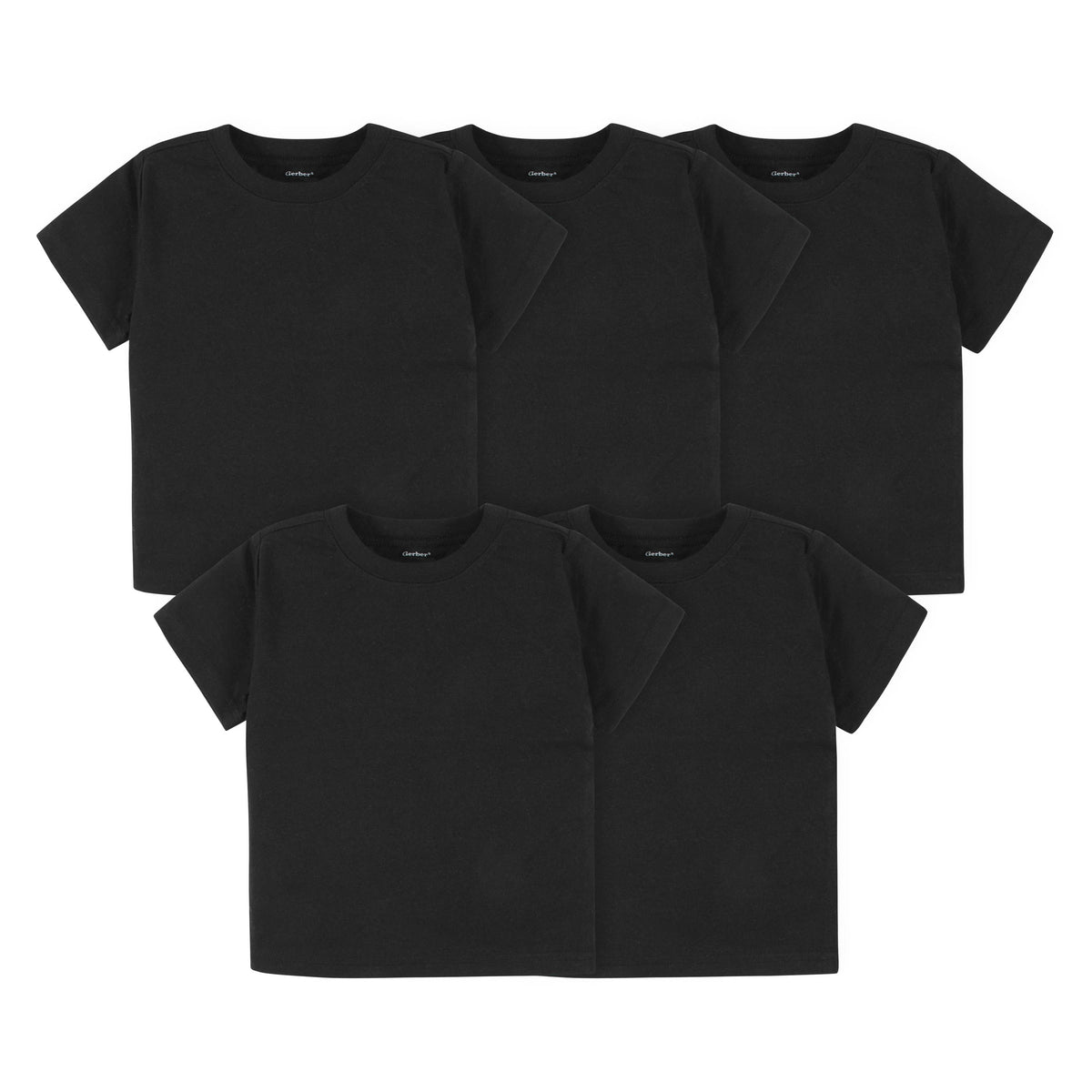 5-Pack Black Short Sleeve Premium Tees