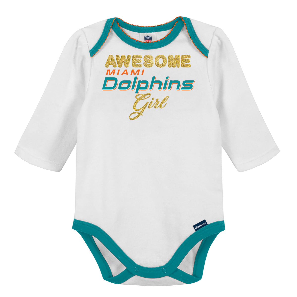 3-Piece Baby Girls Dolphins Bodysuit, Footed Pant, & Cap Set, view 4