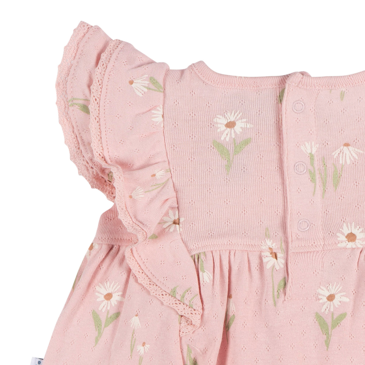 2-Piece Baby Girls Daisies Dress & Diaper Cover, view 6