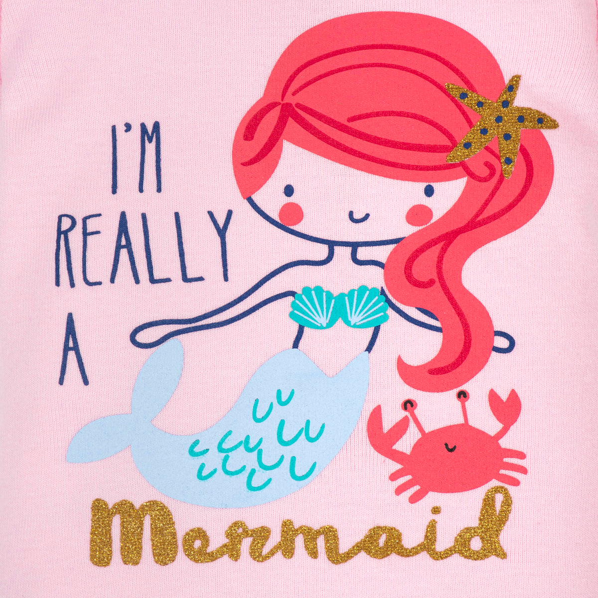 3-Piece Baby Girls Mermaid Outfit Set, view 3