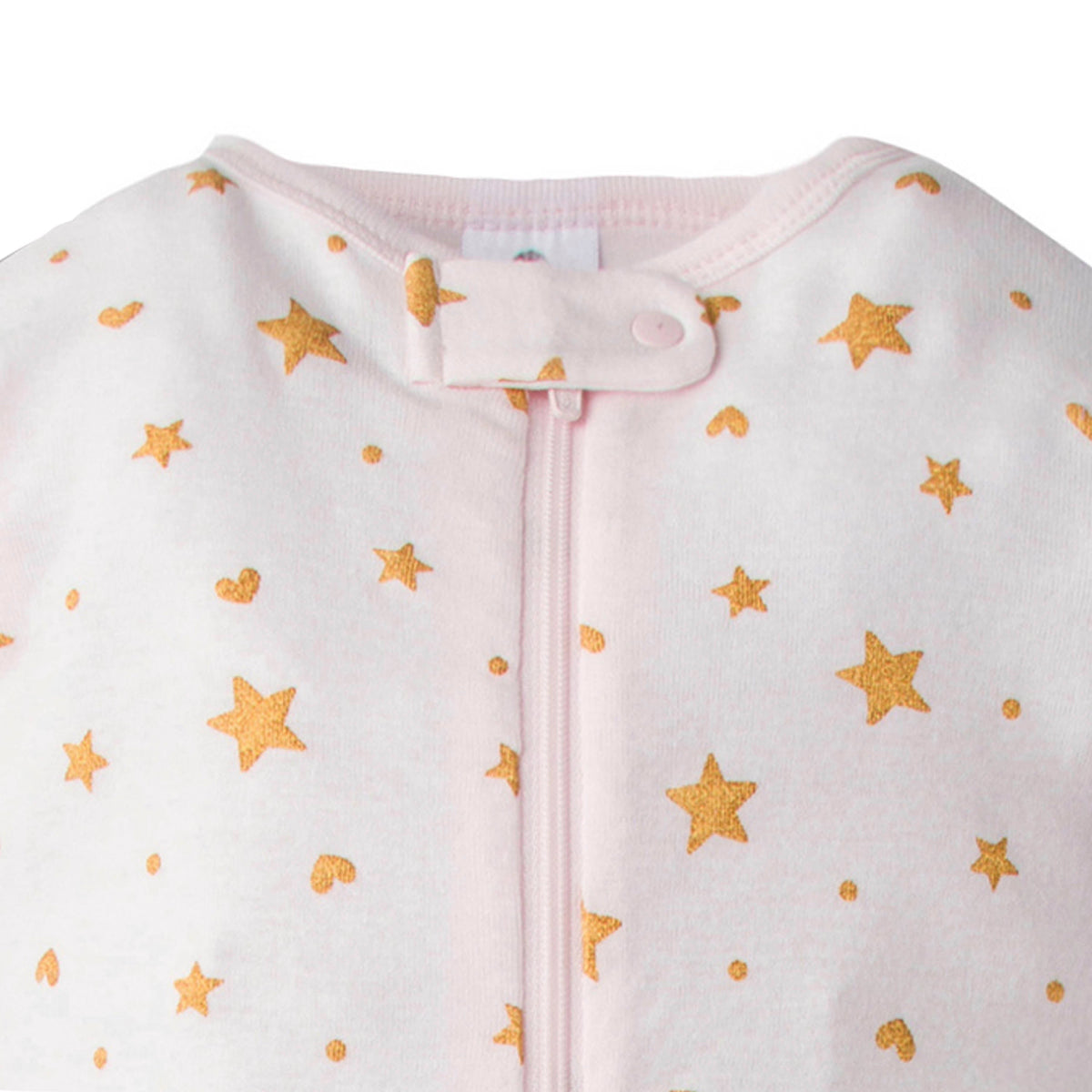 2-Pack Baby Girls Stars and Hearts Snug Fit Footed Pajamas, view 2