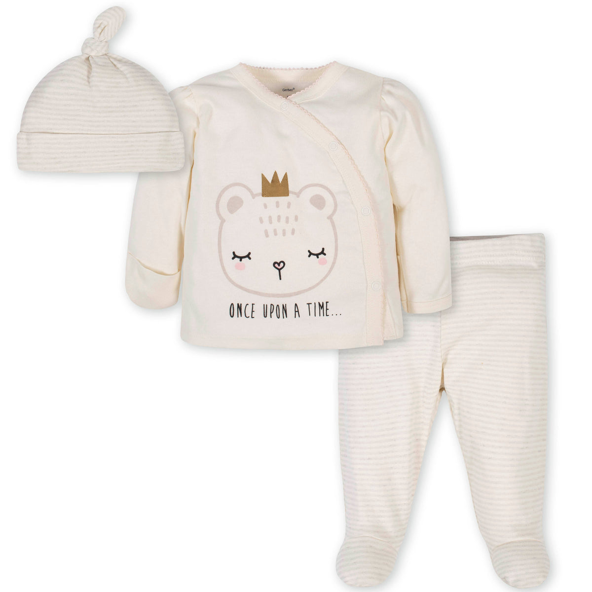 3-Piece Baby Girls Bear Take Me Home Set
