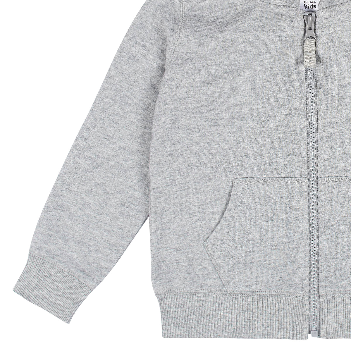 Infant & Toddler Boys Heather Gray Hoodie, view 4