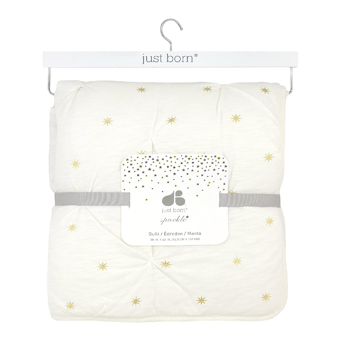 Baby Neutral Gold Sunburst Knit Coverlet Quilt, view 2