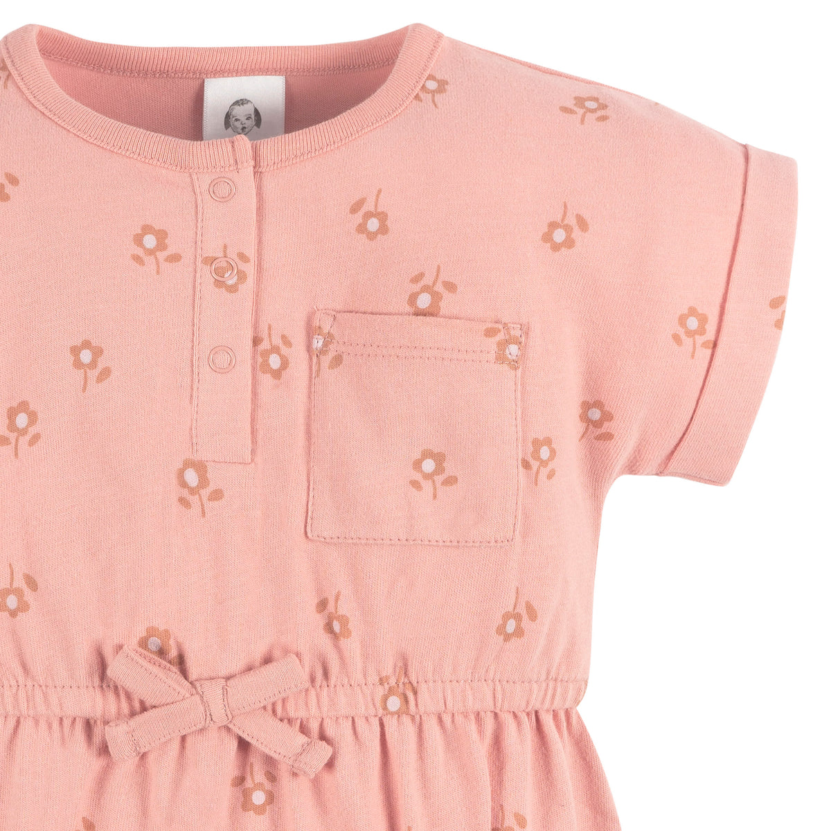 2-Pack Baby Girls Retro Floral Romper, view 4
